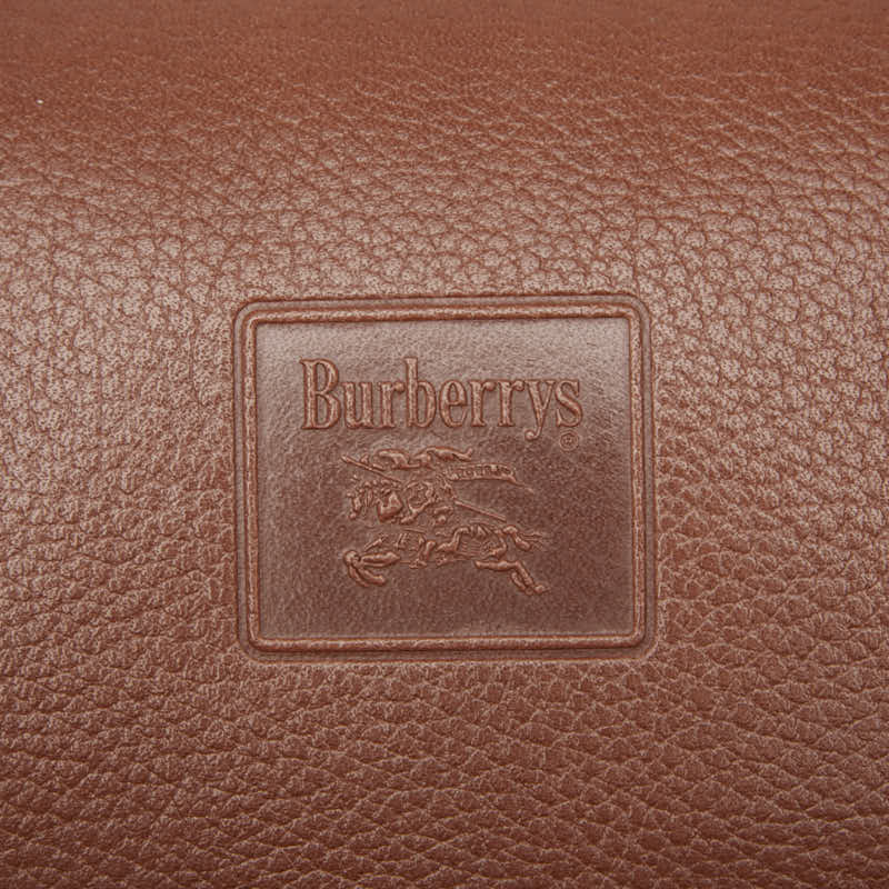 バーバリー ノバチェック シャドーホース ボストンバッグ ブラウン レザー レディース BURBERRY 【中古】