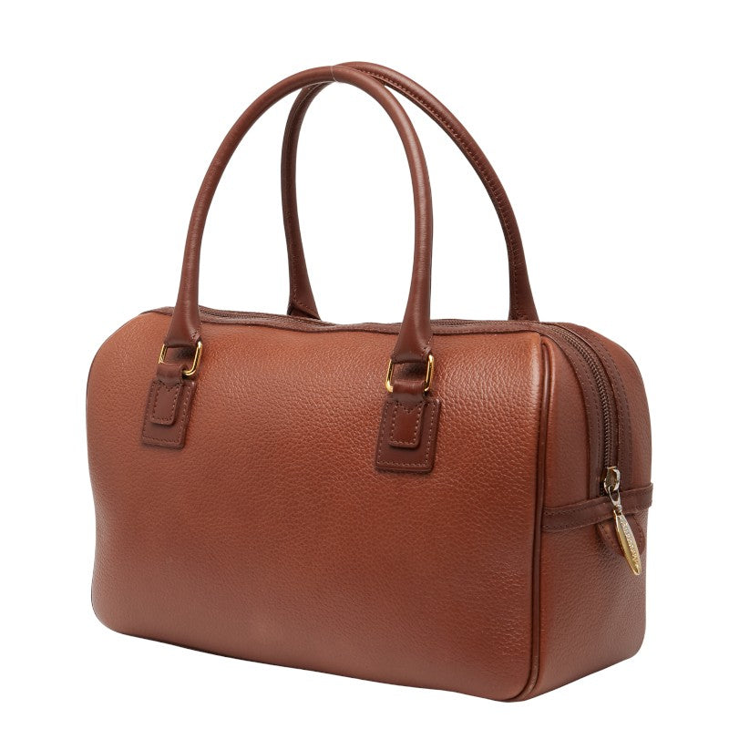 バーバリー ノバチェック シャドーホース ボストンバッグ ブラウン レザー レディース BURBERRY 【中古】