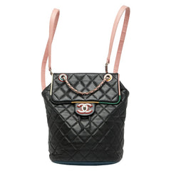 シャネル ココマーク マトラッセ チェーン リュック バックパック ブラック マルチカラー ラムスキン レディース CHANEL 【中古】