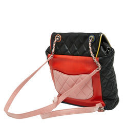 シャネル ココマーク マトラッセ チェーン リュック バックパック ブラック マルチカラー ラムスキン レディース CHANEL 【中古】