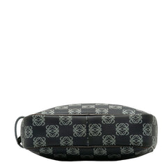 ロエベ アナグラム ポーチ ネイビー ブラウン PVC レザー レディース LOEWE 【中古】