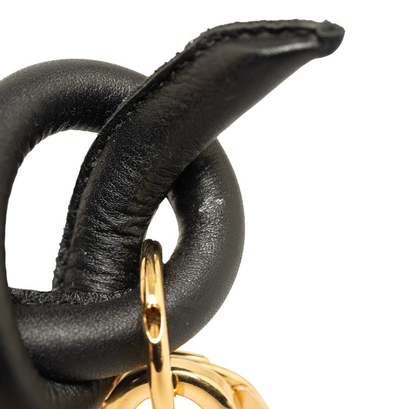 ロエベ キーホルダー チャーム ブラック レザー レディース LOEWE 【中古】