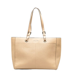 マイケルコース ジェットセットトラベル ロゴ ショルダーバッグ トートバッグ ベージュ レザー レディース Michael Kors 中古