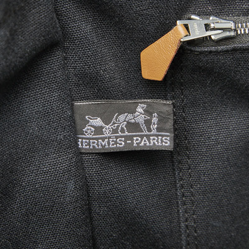 エルメス フールトゥ トートMM トートバッグ ブラック キャンバス レディース HERMES 【中古】