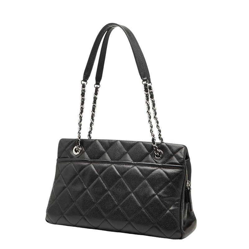 シャネル マトラッセ ココマーク チェーントートバッグ ブラック キャビアスキン レディース CHANEL 【中古】