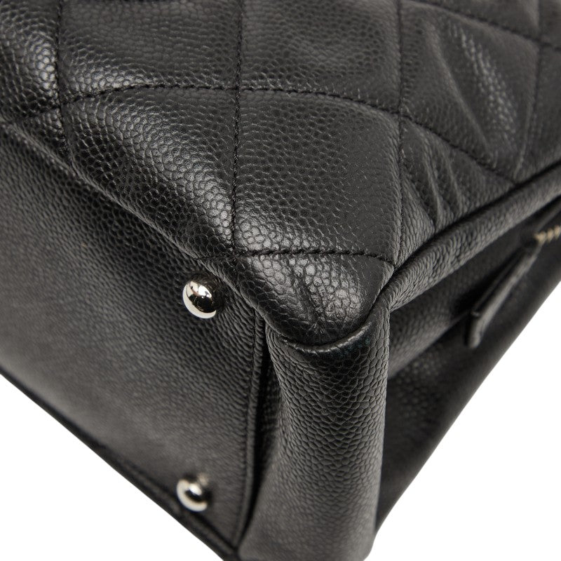 シャネル マトラッセ ココマーク チェーントートバッグ ブラック キャビアスキン レディース CHANEL 【中古】