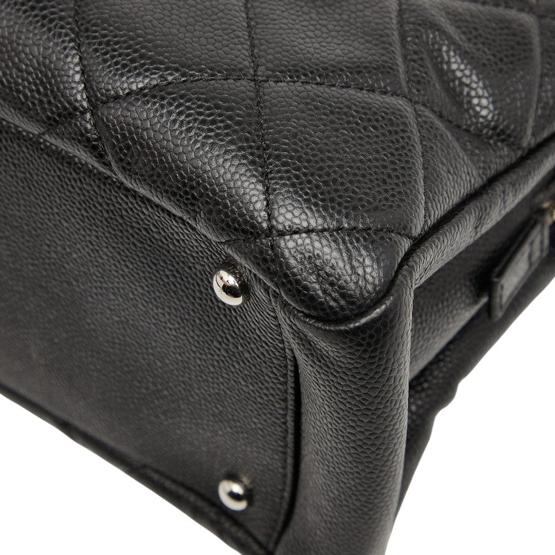シャネル マトラッセ ココマーク チェーントートバッグ ブラック キャビアスキン レディース CHANEL 【中古】