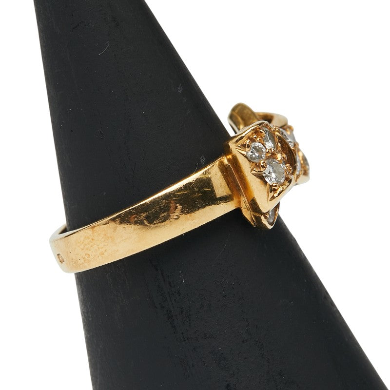 ヴァンクリーフ＆アーペル K18YG イエローゴールド ダイヤ0.48ct ヌーパピヨン 750 リング 指輪 レディース Van Cleef & Arpels 9号 【中古】