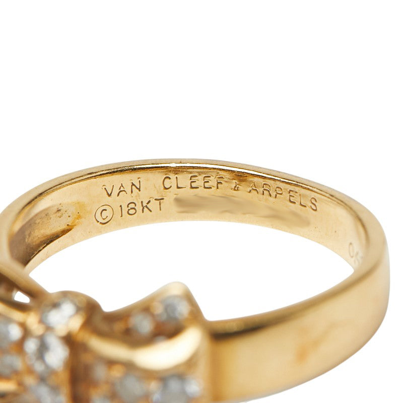 ヴァンクリーフ＆アーペル K18YG イエローゴールド ダイヤ0.48ct ヌーパピヨン 750 リング 指輪 レディース Van Cleef & Arpels 9号 【中古】