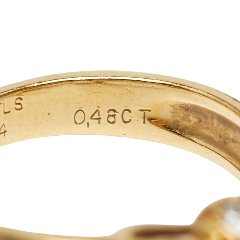 ヴァンクリーフ＆アーペル K18YG イエローゴールド ダイヤ0.48ct ヌーパピヨン 750 リング 指輪 レディース Van Cleef & Arpels 9号 【中古】