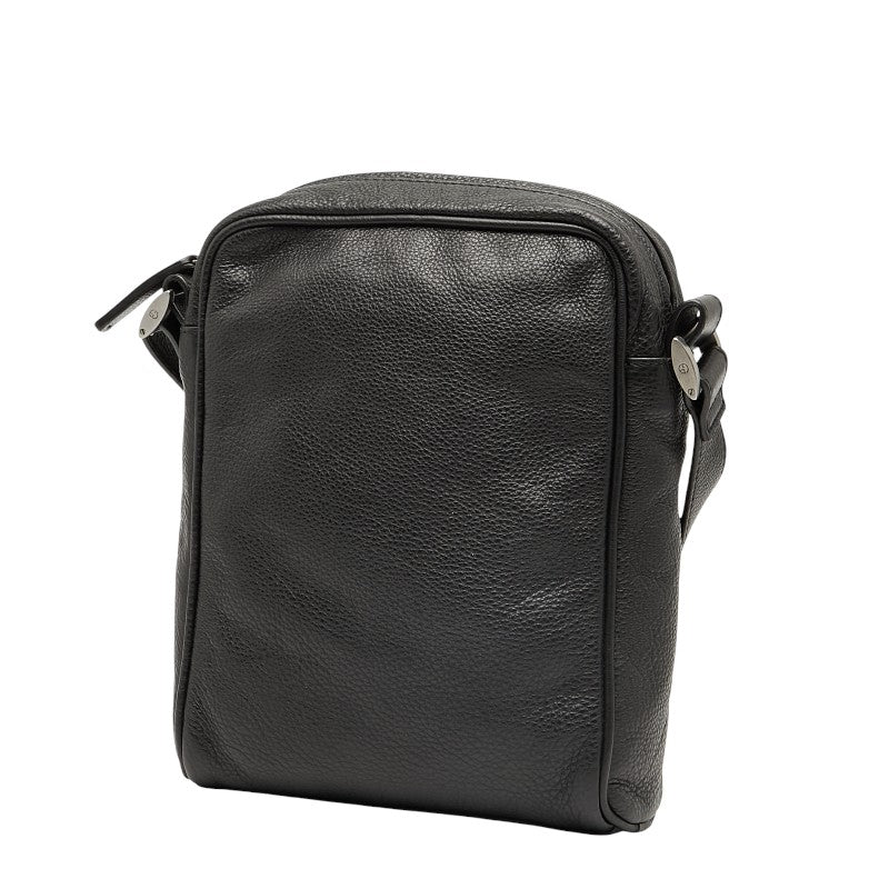 アルマーニ ロゴ ポシェット ショルダーバッグ ブラック レザー レディース ARMANI 【中古】