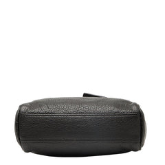 アルマーニ ロゴ ポシェット ショルダーバッグ ブラック レザー レディース ARMANI 【中古】