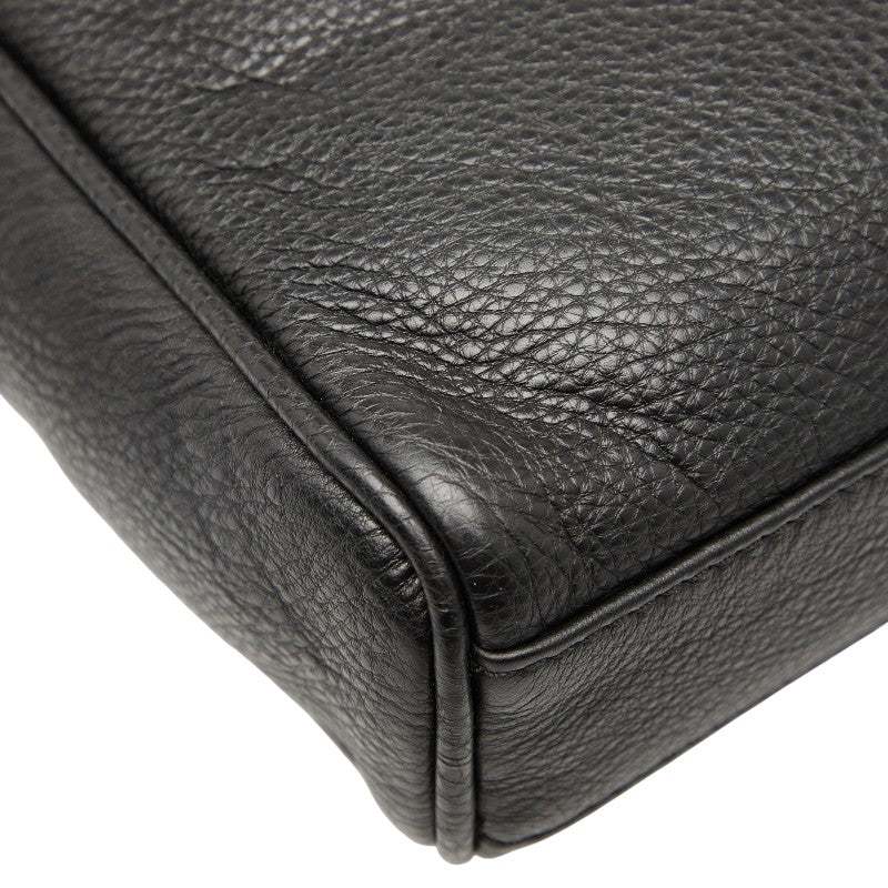アルマーニ ロゴ ポシェット ショルダーバッグ ブラック レザー レディース ARMANI 【中古】