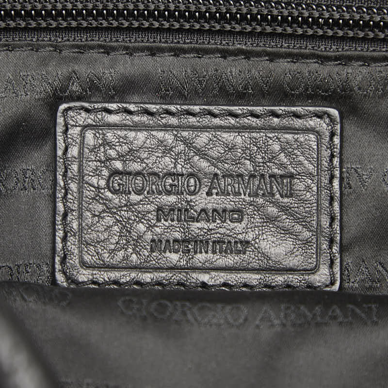 アルマーニ ロゴ ポシェット ショルダーバッグ ブラック レザー レディース ARMANI 【中古】