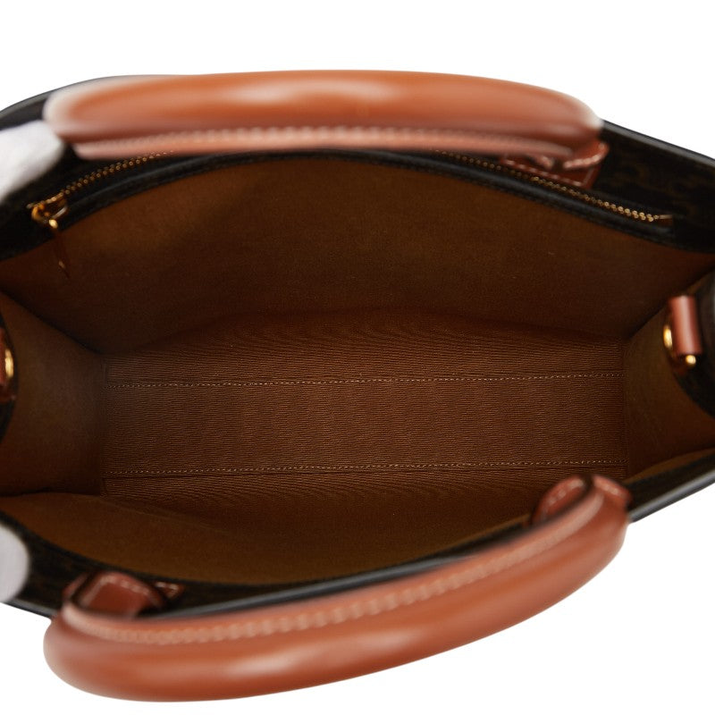 セリーヌ トリオンフ バーティカル カバ スモール トートバッグ ショルダーバッグ 2WAY ブラウン PVC レザー レディース CELINE 【中古】