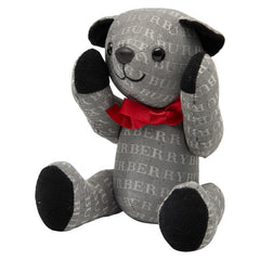バーバリー ロゴ クマ テディベア ぬいぐるみ グレー コットン レディース BURBERRY 【中古】