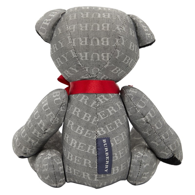 バーバリー ロゴ クマ テディベア ぬいぐるみ グレー コットン レディース BURBERRY 【中古】
