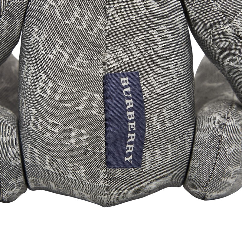 バーバリー ロゴ クマ テディベア ぬいぐるみ グレー コットン レディース BURBERRY 【中古】