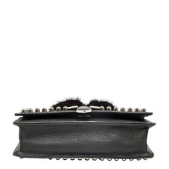 フェンディ カーリト スタッズ チェーン ショルダーバッグ ウォレットバッグ 8M0346 ブラック レザー レディース FENDI 中古
