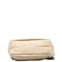 シャネル マトラッセ ロゴ金具 ボア チェーン ショルダーバッグ ベージュ スエード レディース CHANEL 【中古】