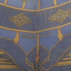 エルメス カレ45 プチカレ Carpe Diem 総柄 スカーフ ブルー マルチカラー シルク レディース HERMES 【中古】