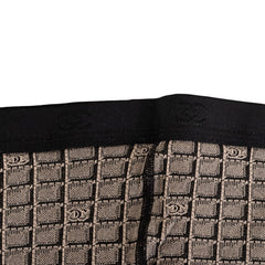 シャネル ブロックチェック ココマーク ストッキング タイツ グレー コットン レディース CHANEL 【中古】