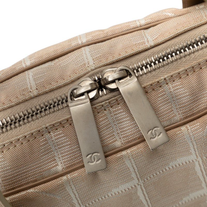 シャネル ニュートラベルライン ハンドバッグ ビジネスバッグ ブリーフケース ベージュ キャンバス レザー レディース CHANEL 【中古】