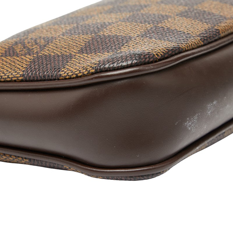 ルイ ヴィトン ダミエ ナヴォナ アクセサリーポーチ ハンドバッグ N51983 ブラウン PVC レザー レディース LOUIS VUITTON 【中古】