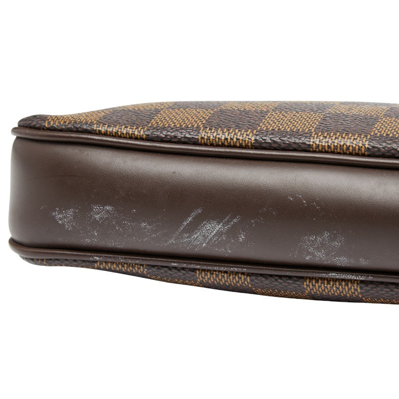 ルイ ヴィトン ダミエ ナヴォナ アクセサリーポーチ ハンドバッグ N51983 ブラウン PVC レザー レディース LOUIS VUITTON 【中古】