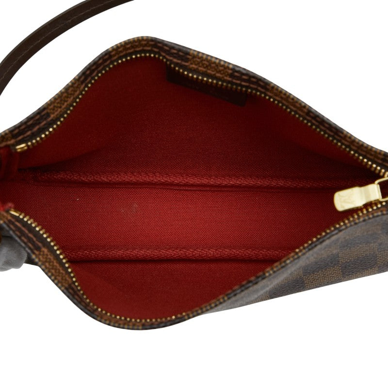 ルイ ヴィトン ダミエ ナヴォナ アクセサリーポーチ ハンドバッグ N51983 ブラウン PVC レザー レディース LOUIS VUITTON 【中古】
