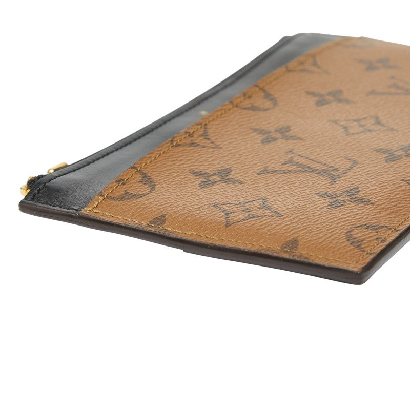 ルイ ヴィトン モノグラム リバース スリムパース 長財布 M80390 ブラウン ブラック PVC レザー レディース LOUIS VUITTON 【中古】