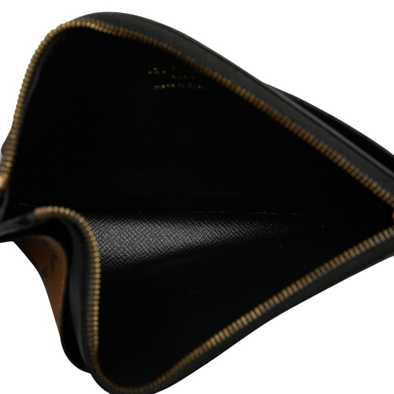 ルイ ヴィトン モノグラム リバース スリムパース 長財布 M80390 ブラウン ブラック PVC レザー レディース LOUIS VUITTON 【中古】