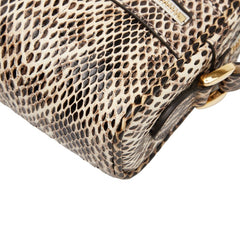 グッチ GGマーモント 斜め掛け ショルダーバッグ 517350 ブラウン ホワイト パイソン レザー レディース GUCCI 【中古】