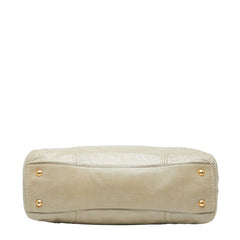 プラダ 三角ロゴプレート ハンドバッグ ショルダーバッグ 2WAY ベージュ レザー レディース PRADA 【中古】