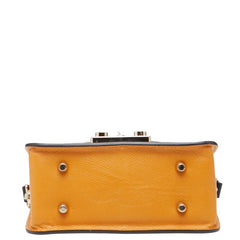 フルラ メトロポリス ジャングル ライオン 斜め掛け ショルダーバッグ オレンジ マルチカラー レザー ファー レディース Furla 【中古】