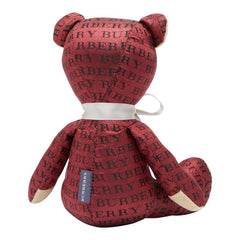 バーバリー テディベア くま ロゴ ぬいぐるみ レッド ブラック コットン レディース BURBERRY 【中古】