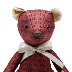 バーバリー テディベア くま ロゴ ぬいぐるみ レッド ブラック コットン レディース BURBERRY 【中古】