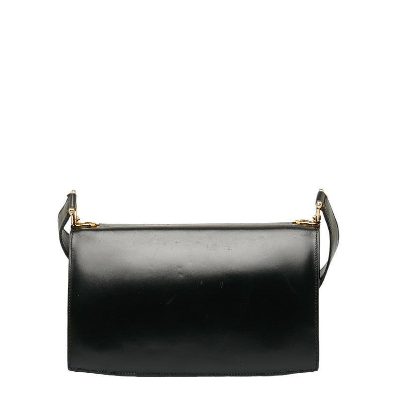 セリーヌ 馬車金具 ワンショルダーバッグ ブラック レザー レディース CELINE 【中古】
