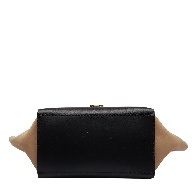 セリーヌ トラぺーズ ハンドバッグ ショルダーバッグ 2WAY ブルー ブラック ベージュ レザー スウェード レディース CELINE 【中古】