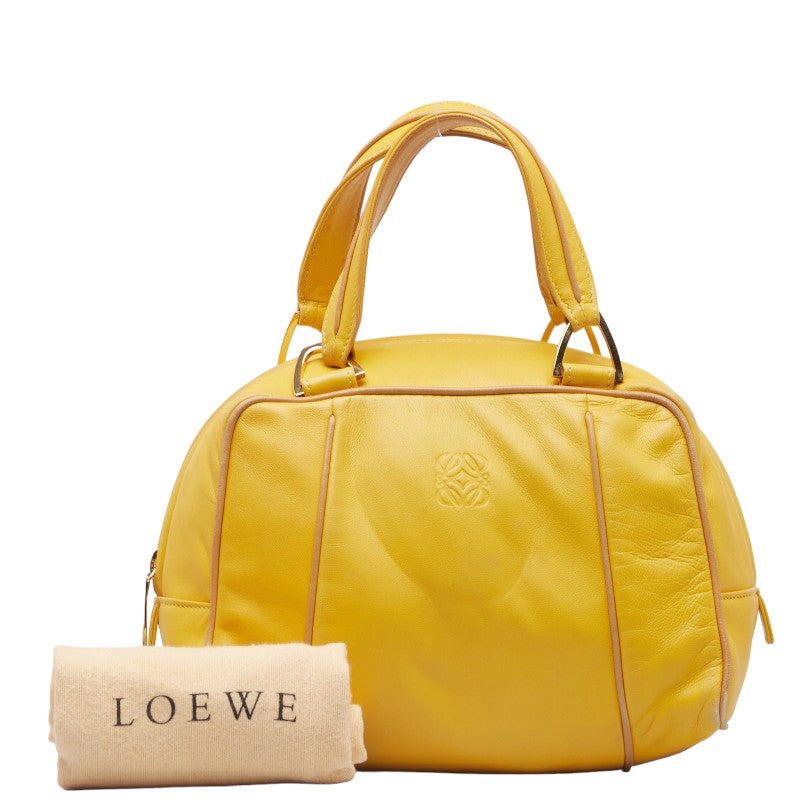 ロエベ アナグラム ミニハンドバッグ イエロー レザー レディース LOEWE 【中古】
