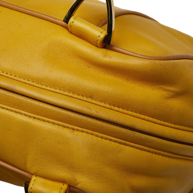ロエベ アナグラム ミニハンドバッグ イエロー レザー レディース LOEWE 【中古】