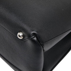 バーバリー ミディアム バナー ショルダーバッグ ハンドバッグ 2WAY ブラック レザー レディース BURBERRY 【中古】