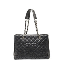 シャネル ココマーク GST チェーン トートバッグ ショルダーバッグ ブラック キャビアスキン レディース CHANEL 中古