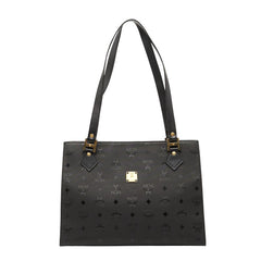 エム シー エム ヴィセトス トートバッグ ショルダーバッグ ブラック ナイロン レザー レディース MCM 【中古】