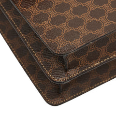 セリーヌ マカダム ハンドバッグ ブラウン PVC レザー レディース CELINE 【中古】