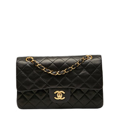 シャネル ココマーク マトラッセ23 ダブルフラップ チェーン ショルダーバッグ ブラック ラムスキン レディース CHANEL 【中古】