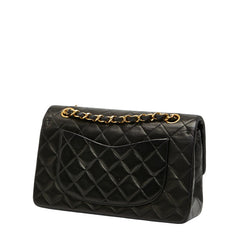 シャネル ココマーク マトラッセ23 ダブルフラップ チェーン ショルダーバッグ ブラック ラムスキン レディース CHANEL 【中古】