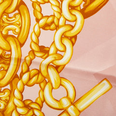 セリーヌ チェーン スカーフ ピンク ゴールド シルク レディース CELINE 【中古】