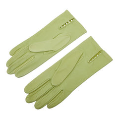 エルメス グローブ 手袋 6 1/2 ライトグリーン ラムスキン レディース HERMES 【中古】