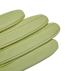 エルメス グローブ 手袋 6 1/2 ライトグリーン ラムスキン レディース HERMES 【中古】